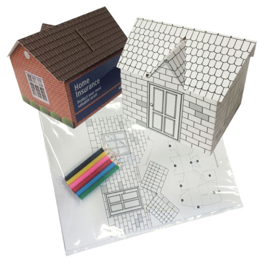 House Shaped Money Boxes Colouring